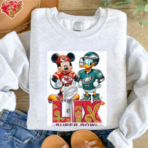 Mickey KC Chiefs VS Donald Eagles Super Bowl LIX 2025 Disney Cartoon Shirt