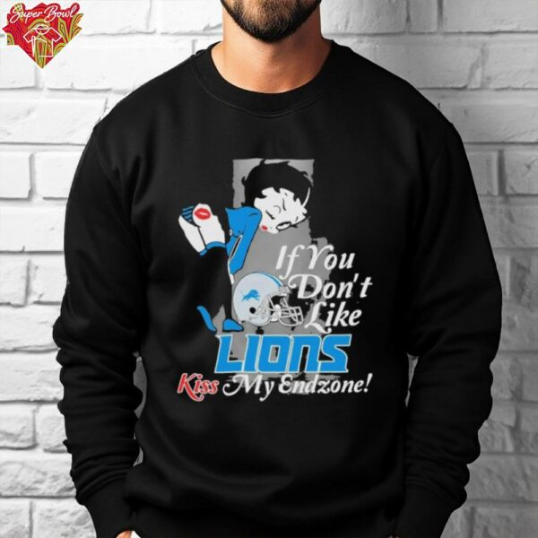 Betty Boop If You Don’t Like Detroit Lions Kiss My Endzone Helmet T shirts