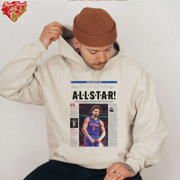 Cade Cunningham 2025 All Star Newspaper T Shirt