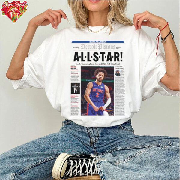 Cade Cunningham 2025 All Star Newspaper T Shirt