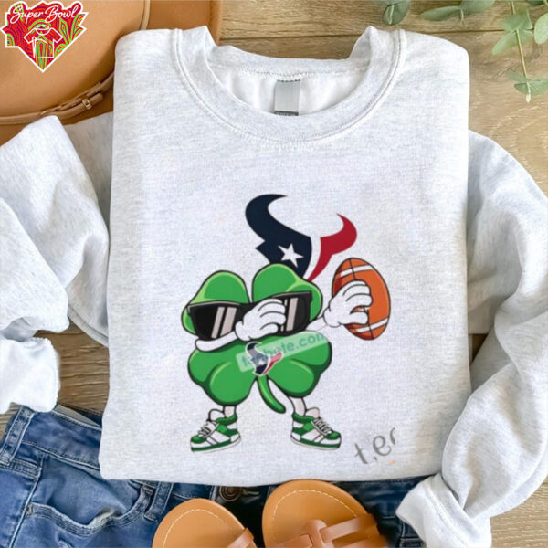 Dabbing Shamrock With Houston Texans St Patricks Day Shirt