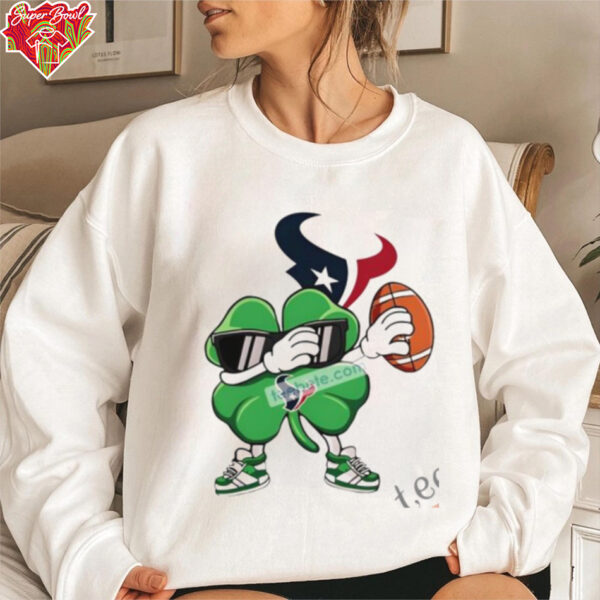 Dabbing Shamrock With Houston Texans St Patricks Day Shirt