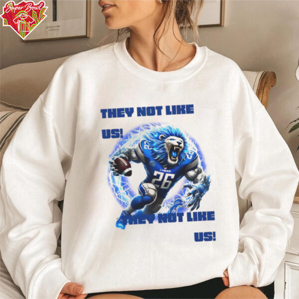 Detroit Lions mascot they not like us graphic art shirt