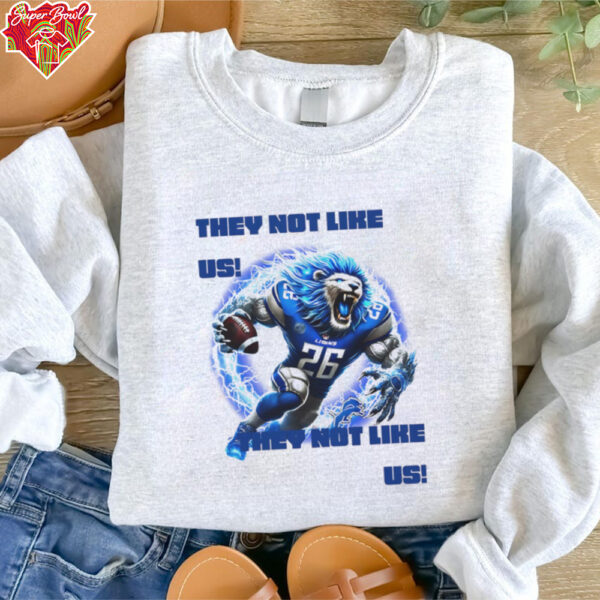 Detroit Lions mascot they not like us graphic art shirt