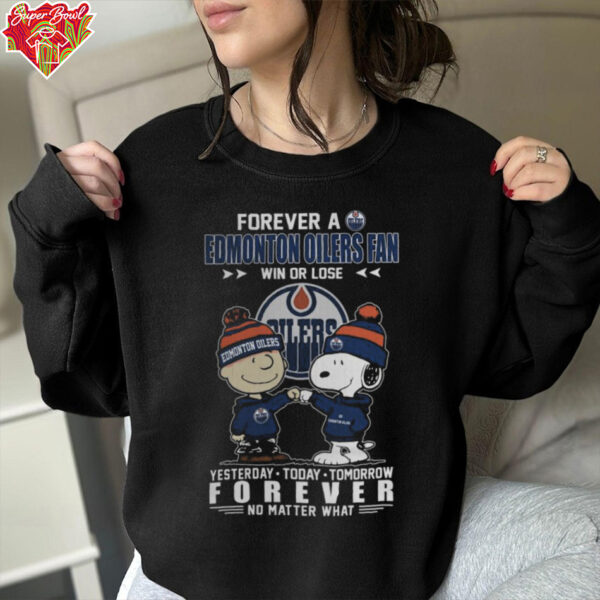 Forever A Edmonton Oilers x Snoopy Fan Win Or Lose Forever No Matter What Limited Edition Unisex T Shirt