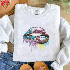 Kansas City Chiefs Glitter Lips T Shirt   Super Bowl Champs