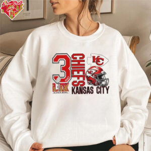 Official Super Bowl Lix 3 Peat Chiefs Kansas City Helmet 2025 T Shirts