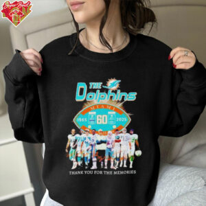 The Miami Dolphins The Dolphins Thank You For 60 Years 1965 2024 shirt