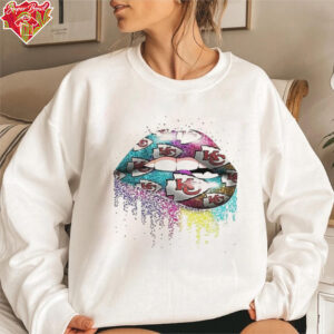 Kansas City Chiefs Glitter Lips T Shirt   Super Bowl Champs