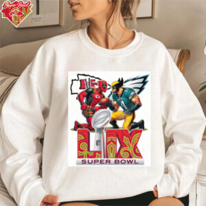 Deadpool KC Chiefs VS Wolverine Eagles Superhero Football Super Bowl LIX 2025 NFL Champs Shirt