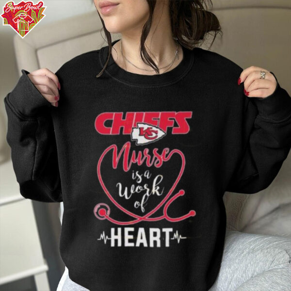 Kansas City Chiefs NFL Nurse Is A Work Of Heart Unisex T Shirt