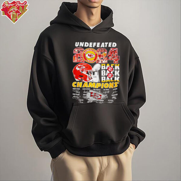 Kansas City Chiefs Undefeated 2024 back to back Champions signature shirt