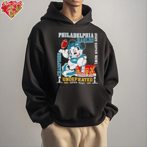 Mickey Mouse Philadelphia Eagles 2025 Super Bowl champions undefeated shirt