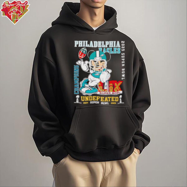 Mickey mouse Philadelphia Eagles Super Bowl LIX Champions undefeated shirt