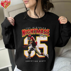 The Nigerian Nightmare Christian Okoye 35 Kansas City Chiefs signature shirt