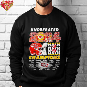 Kansas City Chiefs Undefeated 2024 back to back Champions signature shirt