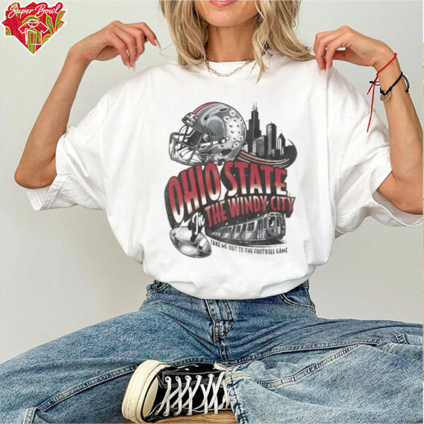 Official Ohio State Buckeyes In The Windy City Take me Out To The Football Game Helmet T Shirts