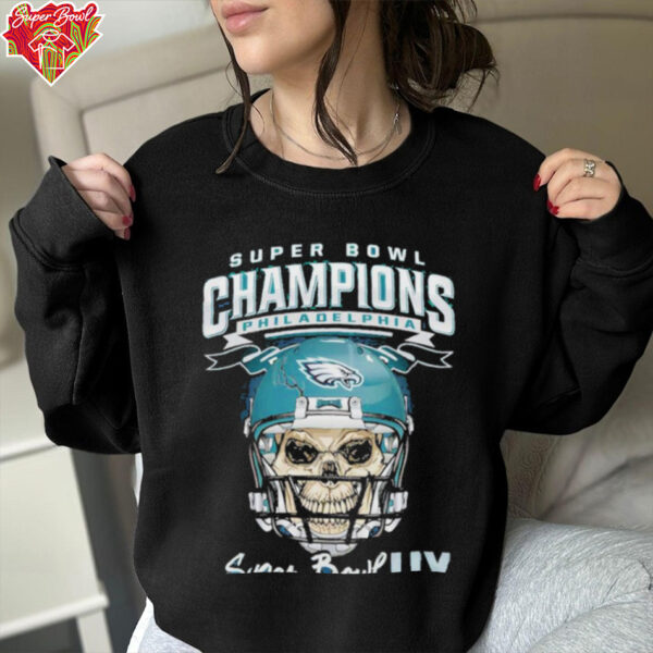 Official Philadelphia Eagles Skull Super Bowl LIX Champions 2025 T Shirt