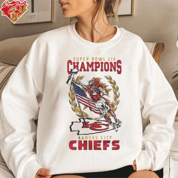 Official Super Bowl LIX 2025 Champions Kansas City Chiefs NFL Mascot Cup Shirt