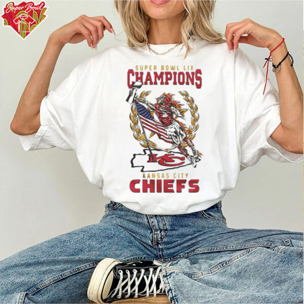 Official Super Bowl LIX 2025 Champions Kansas City Chiefs NFL Mascot Cup Shirt