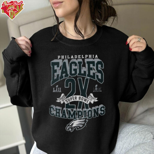 Philadelphia Eagles Two Time Super Bowl Champions Yard Lines T Shirt