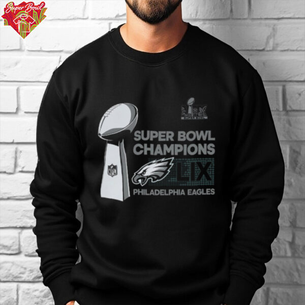 Preschool Black Philadelphia Eagles Super Bowl LIX Champions Locker Room Trophy Collection T Shirt