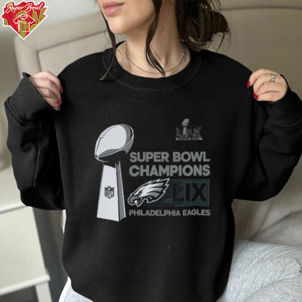 Preschool Black Philadelphia Eagles Super Bowl LIX Champions Locker Room Trophy Collection T Shirt