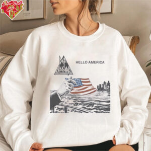 Hello America flag Def Leppard logo shirt