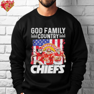 Kansas City Chiefs God Family Country American Flag Signatures T shirts