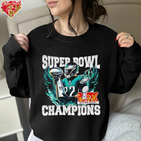 Super Bowl 2025 LIX Champions number 22 Eagles shirt