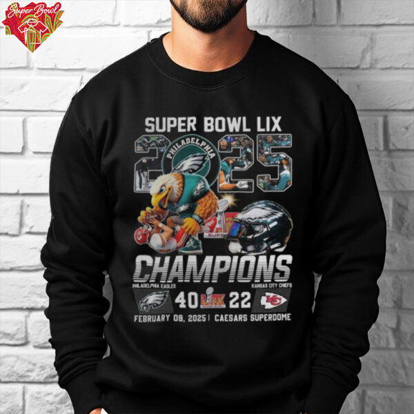 Super Bowl LIX 2025 Philadelphia Eagles Champions 40 22 Limited Edition T Shirt