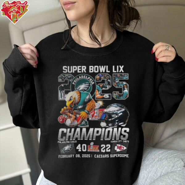 Super Bowl LIX 2025 Philadelphia Eagles Champions 40 22 Limited Edition T Shirt