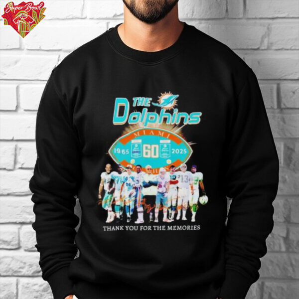 The Miami Dolphins The Dolphins Thank You For 60 Years 1965 2024 shirt