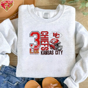 Official Super Bowl Lix 3 Peat Chiefs Kansas City Helmet 2025 T Shirts