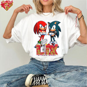 Knuckles KC Chiefs VS Sonic Eagles Super Bowl LIX 2025 Sonic Cartoon Shirt