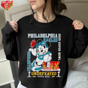 Mickey Mouse Philadelphia Eagles 2025 Super Bowl champions undefeated shirt