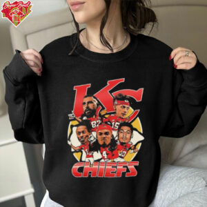 Kansas City Chiefs football players caricature retro shirt