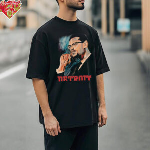 Detroit Pistons Malcolm X Painted Portrait T Shirt