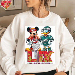 Mickey KC Chiefs VS Donald Eagles Super Bowl LIX 2025 Disney Cartoon Shirt