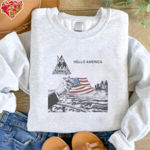 Hello America flag Def Leppard logo shirt