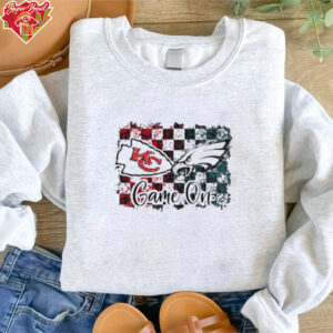 Eagles vs Chiefs Game On checkered flag shirt