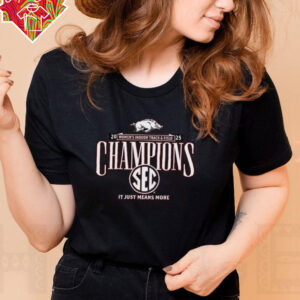 Arkansas Razorbacks 2025 SEC Women's Indoor Track & Field Champions Locker Room T Shirt