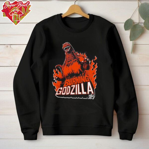 Burning Godzilla graphic shirt