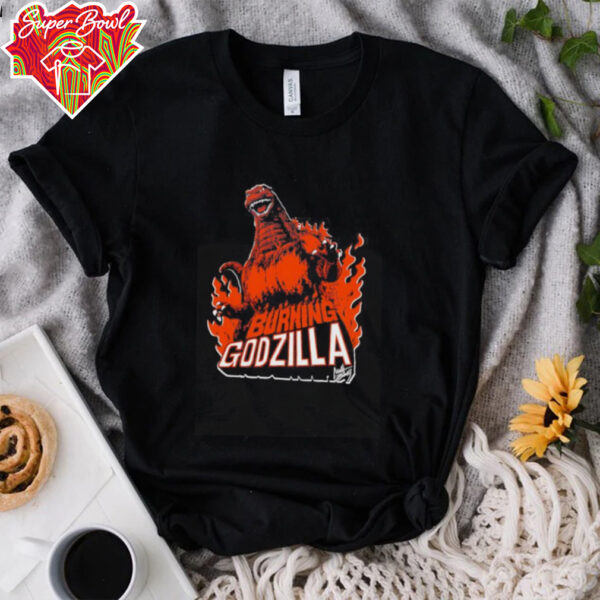 Burning Godzilla graphic shirt