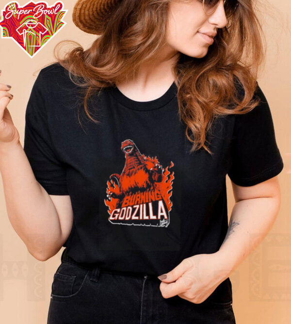 Burning Godzilla graphic shirt