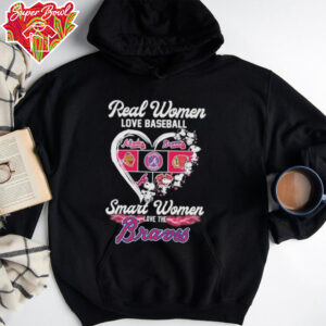 Snoopy Real Women Love Baseball Smart Women Love The Atlanta Braves Heart T shirts