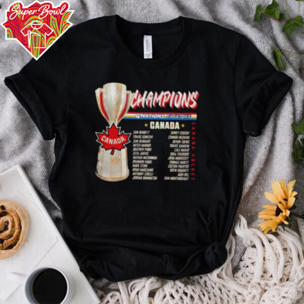 Canada Hockey Nhl 4 Nations Face Off Champions 2025 Trophy And Name Shirt