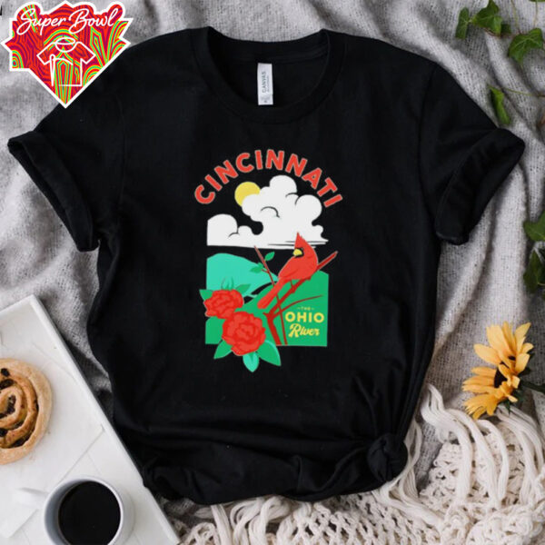 Cincinnati the Ohio river cardinal T shirt