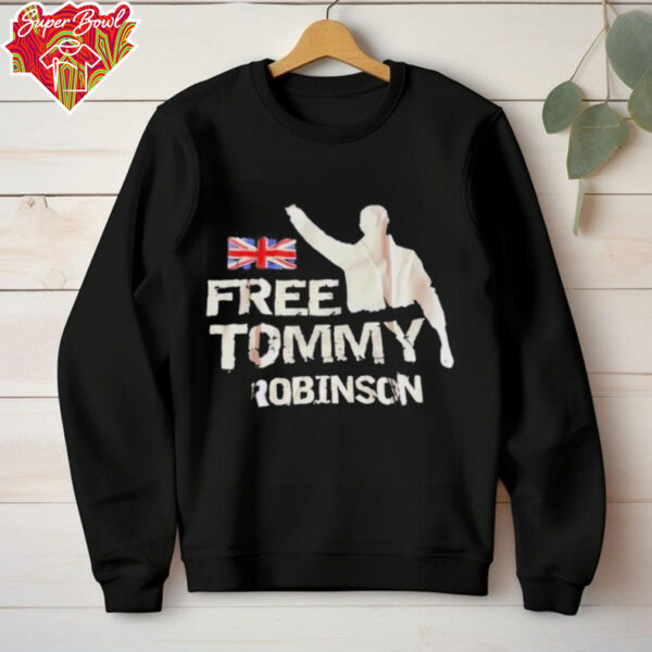 Free Tommy Robinson UK flag shirt