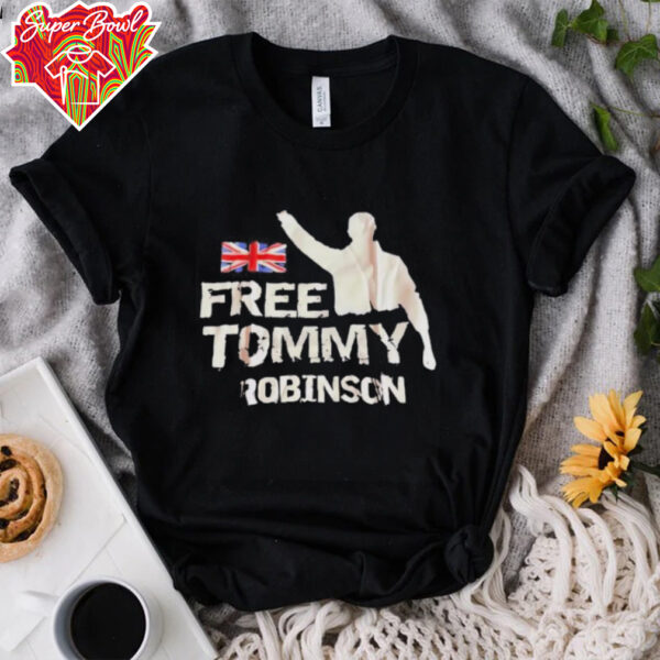 Free Tommy Robinson UK flag shirt